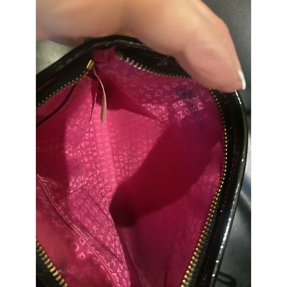 KATE SPADE IMANI MOROCCAN MARKET BLACK WHITE TAN WRISTLET POUCH CLUTCH BAG‎